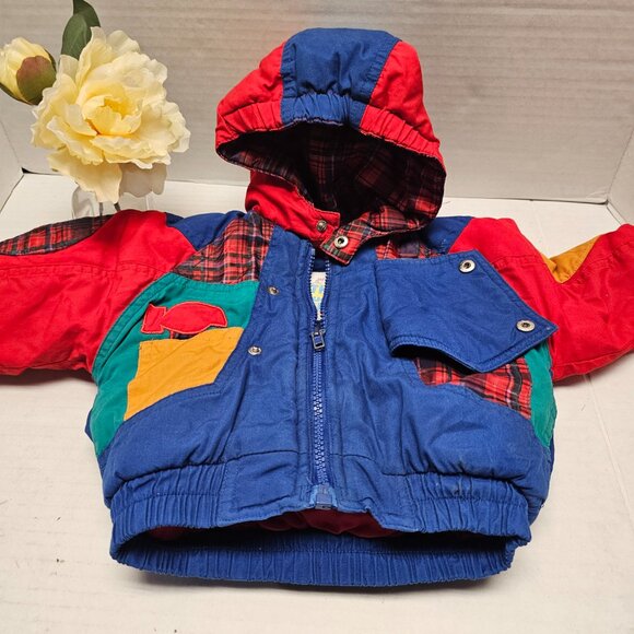 Vintage The Cuddle Club Baby Child Coat Jacket Infant Block Colors Mr Fix It 12 - Picture 12 of 16
